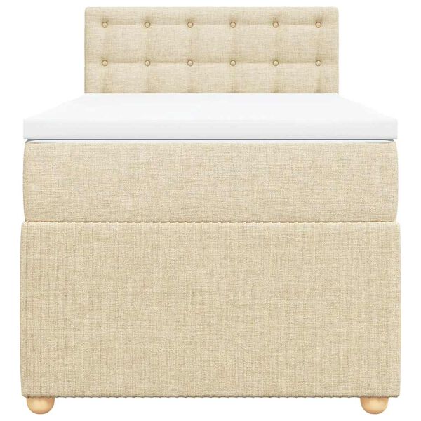 vidaXL Boxspringbett mit Matratze Creme 80x200 cm Stoff