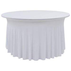 vidaXL 2 St&uuml;ck Stretch-Tischdecken mit Rand Wei&szlig; 120x74 cm