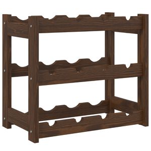 vidaXL Weinregal f&uuml;r 12 Flaschen Braun Massivholz Kiefer
