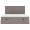 vidaXL Ottoman-Bett mit Matratzen & LEDs Taupe 200x200 cm Stoff