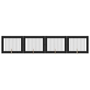 vidaXL Hundetor mit St&auml;ndern 4 pcs Schwarze Eiche 100 x 80 cm