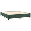 vidaXL Boxspringbett mit Matratze Dunkelgr&uuml;n 160x200 cm Samt