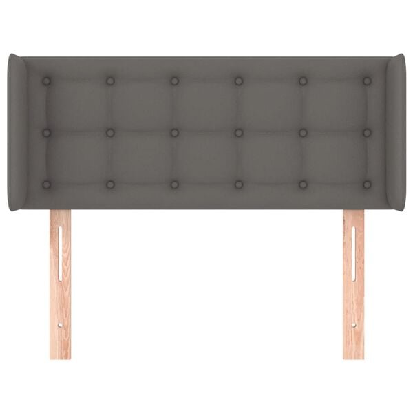 vidaXL Kopfteil mit Ohren Grau 93x16x78/88 cm Kunstleder