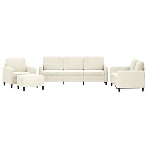 vidaXL 4-tlg. Sofagarnitur Creme Samt