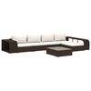 vidaXL 8-tlg. Garten-Lounge-Set mit Auflagen Poly Rattan Braun