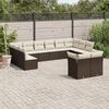 vidaXL 12-tlg. Garten-Sofagarnitur mit Kissen Braun Poly Rattan