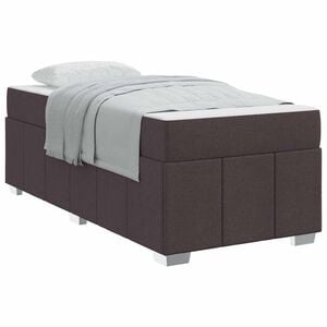 vidaXL Bettrahmen mit Matratze Dunkelbraun 90 x 200 cm Stoff