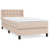 vidaXL Boxspringbett mit Matratze Cappuccino-Braun 90x190cm Kunstleder