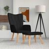 vidaXL Relaxsessel mit Hocker Schwarz Stoff