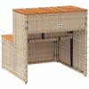 vidaXL Whirlpooltreppe Beige 50x50x50,5 cm Poly Rattan Akazie Massiv