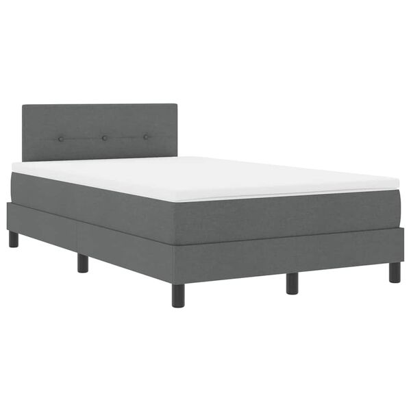 vidaXL Boxspringbett mit Matratze Dunkelgrau 120 x 190 cm Stoff