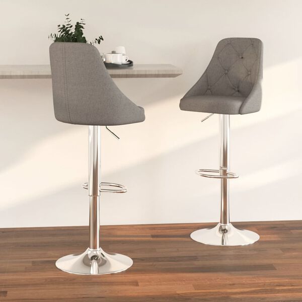 vidaXL Barhocker 2 Stk. Dunkelgrau Stoff