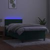 vidaXL Boxspringbett mit Matratze & LED Dunkelgr&uuml;n 100x200 cm Samt