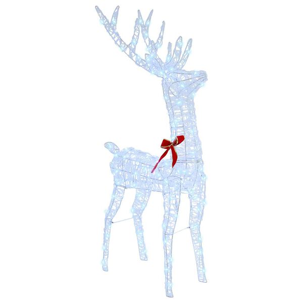 vidaXL Rentier Zieh Schlitten Kaltweiß 70 x 26 x 128,5 cm Acryl