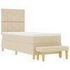 vidaXL Boxspringbett mit Matratze mit Kopfteil Creme 80 x 200 cm Stoff
