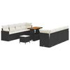 vidaXL Gartensofa-set 11 pcs Schwarz Poly-Rattan