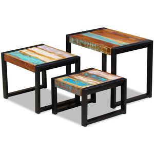 vidaXL 3-tlg. Satztisch-Set Altholz