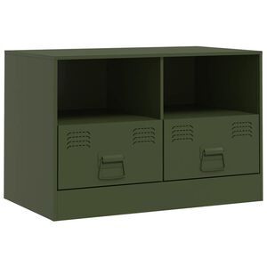 vidaXL TV-Schrank Olivgr&uuml;n 67x39x44 cm Stahl