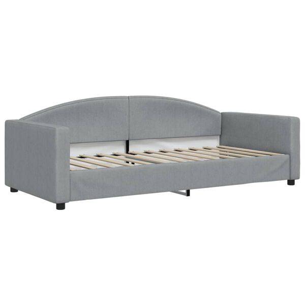 vidaXL Tagesbett Ausziehbar mit Matratze Hellgrau 90x200 cm Stoff
