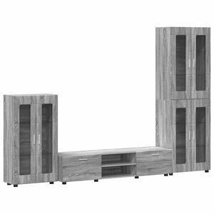 vidaXL TV-Schrankset FLORIN 3 Stk. Graues Sonoma Holzwerkstoff