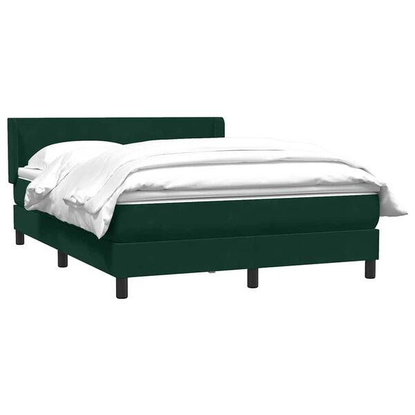 vidaXL Boxspringbett mit Matratze Dunkelgr&uuml;n 160x210 cm Samt