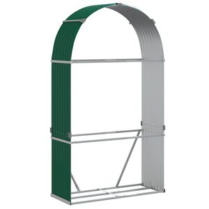 vidaXL Kaminholzunterstand Gr&uuml;n 120x45x210 cm Verzinkter Stahl