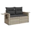 vidaXL 8-tlg. Garten-Sofagarnitur mit Kissen Hellgrau Poly Rattan