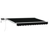 vidaXL Manueller Markisenrahmen mit LEDs Schwarz und Wei&szlig; 3 x 2,5 m