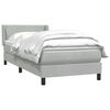 vidaXL Boxspringbett mit Matratze Hellgrau 90x220 cm Samt