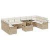 vidaXL Sofa Set mit Kissen 11 pcs Beige Poly-Rattan