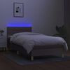 vidaXL Boxspringbett mit Matratze & LED Taupe 90x190 cm Stoff