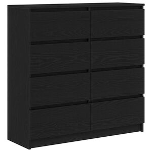 vidaXL Sideboard Schwarz Eichen-Optik 100x35x99 cm Holzwerkstoff