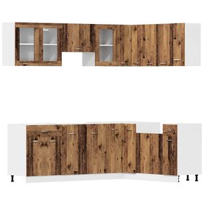 vidaXL 11-tlg. K&uuml;chenschrank-Set Lyon Altholz-Optik Holzwerkstoff