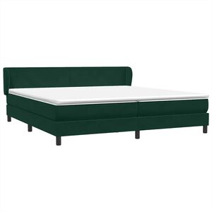vidaXL Boxspringbett mit Matratzen Dunkelgr&uuml;n 180x220 cm Samt