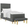vidaXL Boxspringbett mit Kopfteil Dunkelgrau 200 x 90 cm Stoff