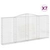 vidaXL Gabionen mit Hochbogen 7 Stk. 400x30x180/200cm Verzinktes Eisen