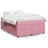 vidaXL Boxspringbett mit Matratze Rosa 160x200 cm Samt