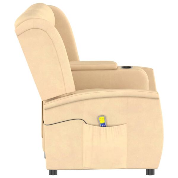 vidaXL 4-Sitzer Massagesessel mit Getr&auml;nkehalter Creme