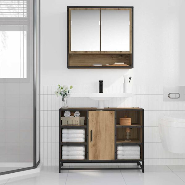 vidaXL Badezimmerschrank Artisan-Eiche 80 x 33 x 60 cm Holzwerkstoff