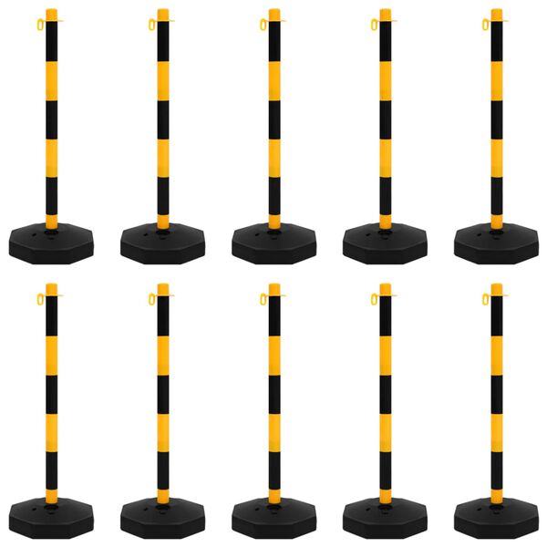 vidaXL Kettenpfosten-Set mit 10 m Kunststoffkette