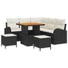 vidaXL Garten-Sofa-Set mit Kissen mit Speicher 8 pcs Schwarz und Creme