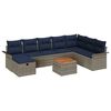 vidaXL Gartensofa-set 9 stk. Grau Poly-Rattan