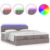 vidaXL Ottoman-Bett mit Matratzen & LEDs Taupe 180x200 cm Stoff