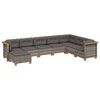 vidaXL 8-tlg. Garten-Sofagarnitur mit Kissen Grau Poly Rattan