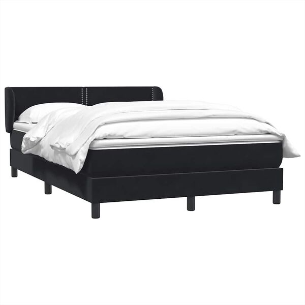 vidaXL Boxspringbett mit Matratze Schwarz 160x210 cm Samt
