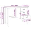 vidaXL Schreibtisch mit Schubladen Hill Wei&szlig; 100 x 45 x 74 cm