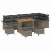 vidaXL Garten-Sofa-Set mit Kissen mit Speicher mit Kissen 10 pcs Grau