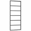 vidaXL Schiebetür mit Beschlag Schwarz 76x205 cm ESG-Glas