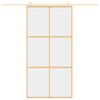 vidaXL Schiebet&uuml;r Golden 102,5x205 cm ESG-Klarglas und Aluminium