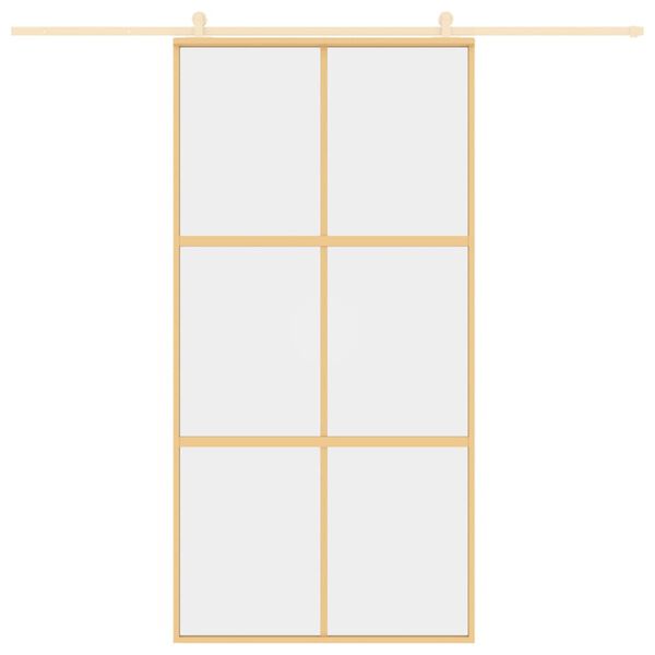 vidaXL Schiebet&uuml;r Golden 102,5x205 cm ESG-Klarglas und Aluminium